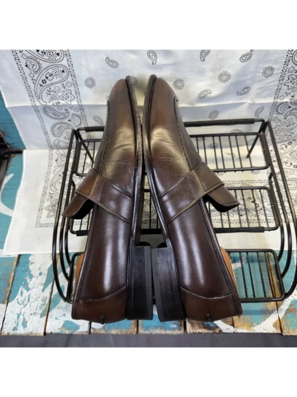 Boss By Hugo Boss Loafers Brown Leather Apron Toe Mens Size 10 EUC